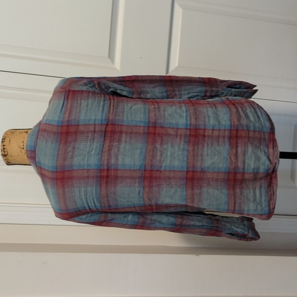 Side Stitch Los Angeles blue & red checkered long sleeve - Picture 3 of 5